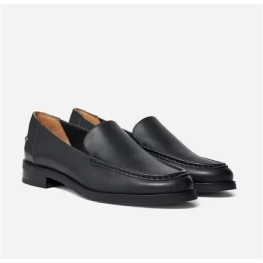 Everlane Modern Loafer 8 NWT Black Leather Flats Academia 90s Y2K Prep - Picture 3 of 8
